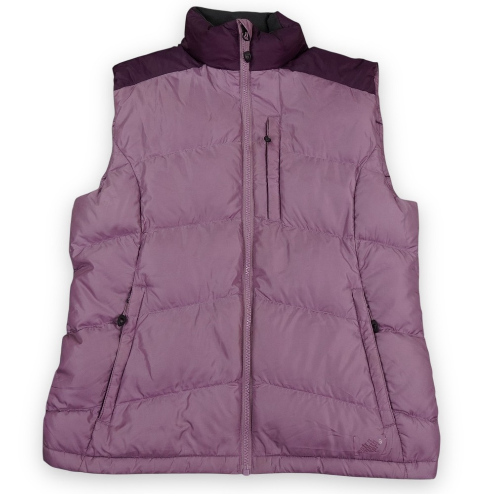 EMS Eastern Mountain Sports Down‎ Puffer Vest Womens Medium Mauve ColorBlock